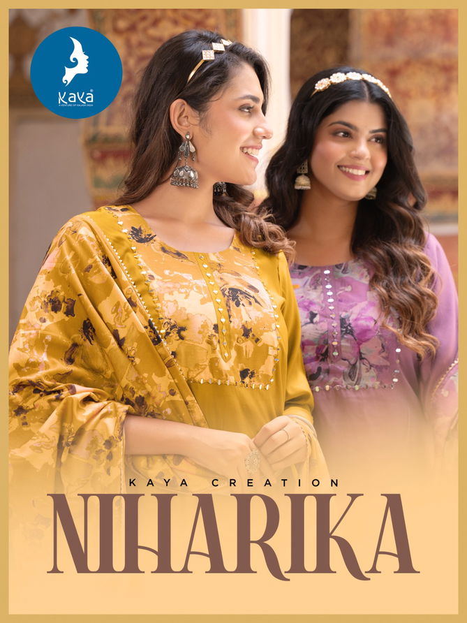 Niharika By Kaya Roman Silk Readymade Suits Catalog